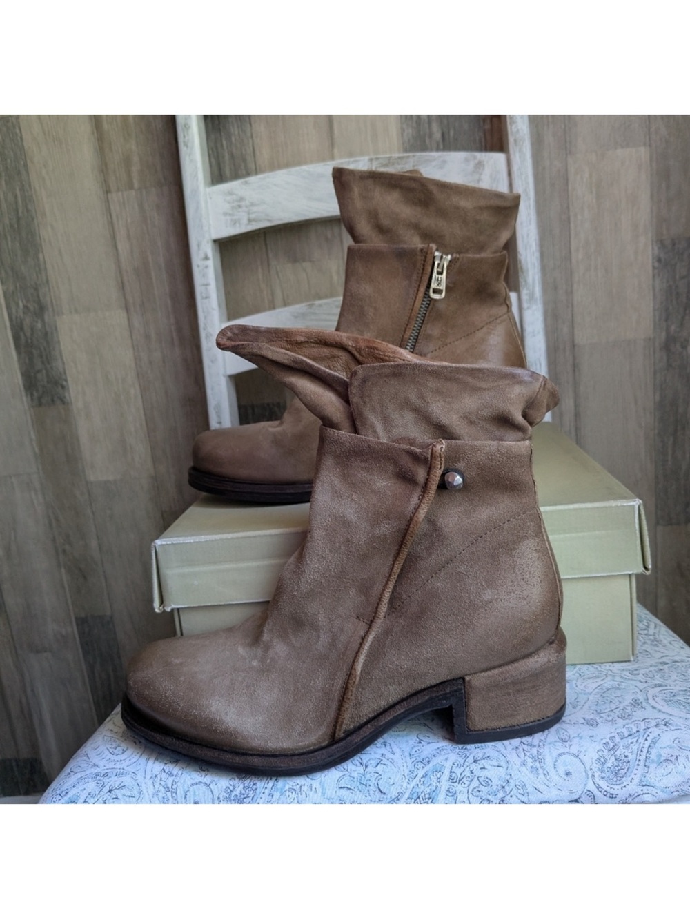 A.S.98 Ibsen Suede Ankle Boots in Tobacco. No Box. Gentle Wear. 40 (9-9.5)